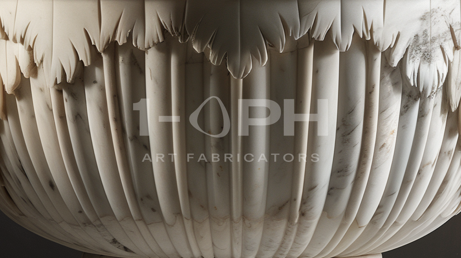 Carrara Winged Classical Marble Urn Planter