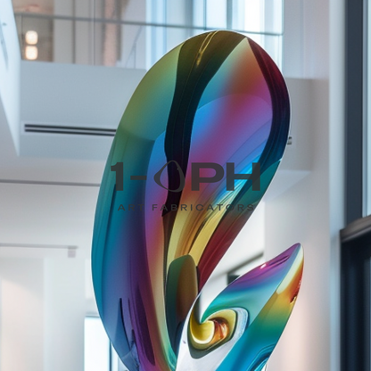 Chromaflux Helix — Polished Stainless Steel Sculpture