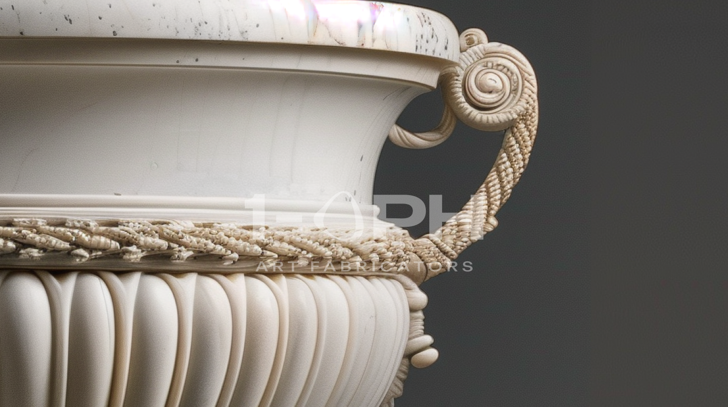 Heritage Rope-Handle Marble Urn Planter