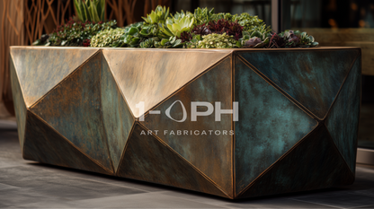 Facet Planter — Sculpted Stainless Series