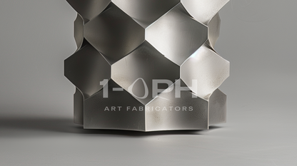 HexaFacet Stainless Steel Luxury Column Planter
