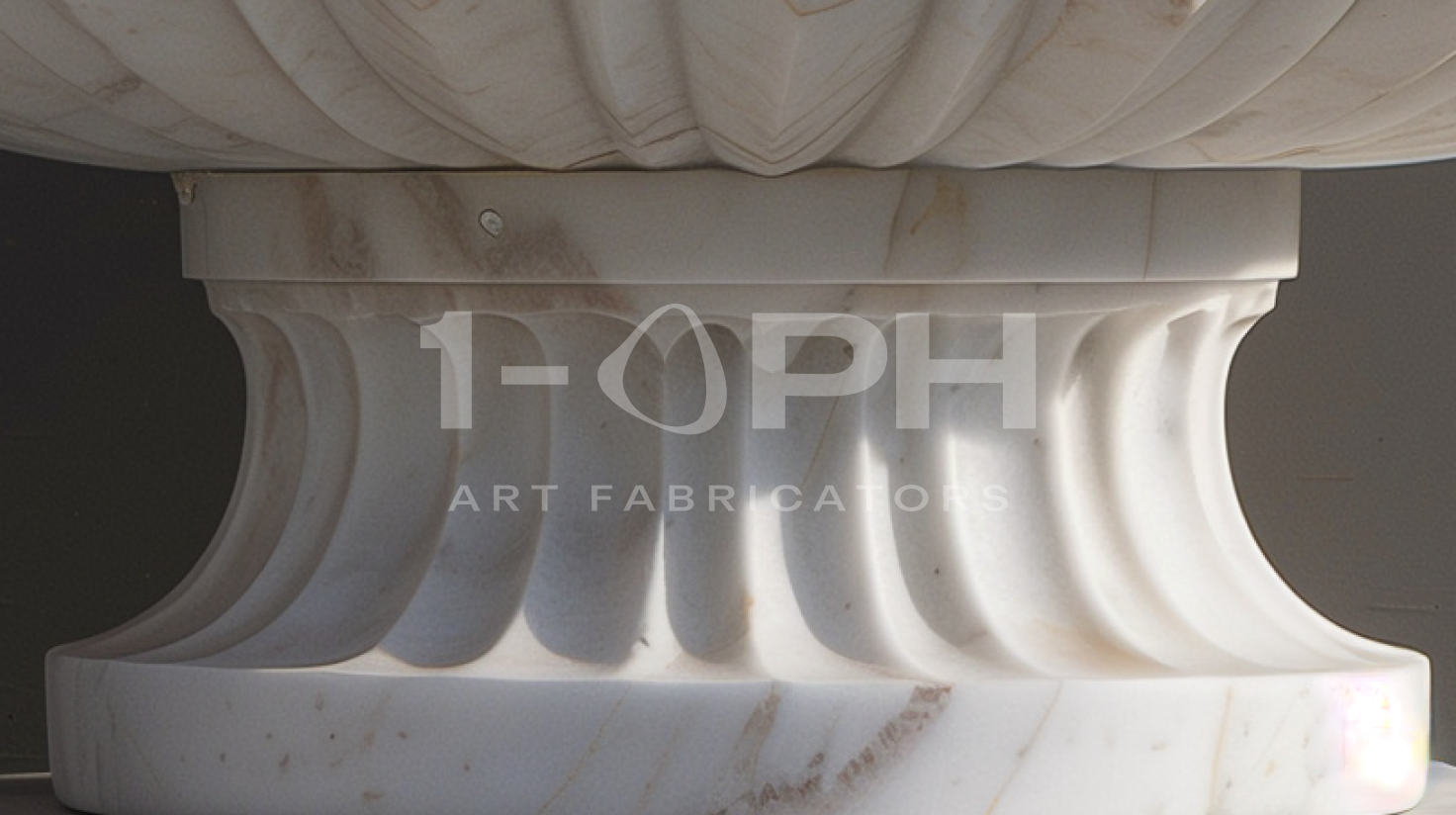 Fluted Crown Marble Urn Planter