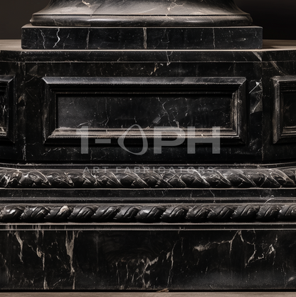 Imperial Nero Marquina Eagle Marble Urn Planter