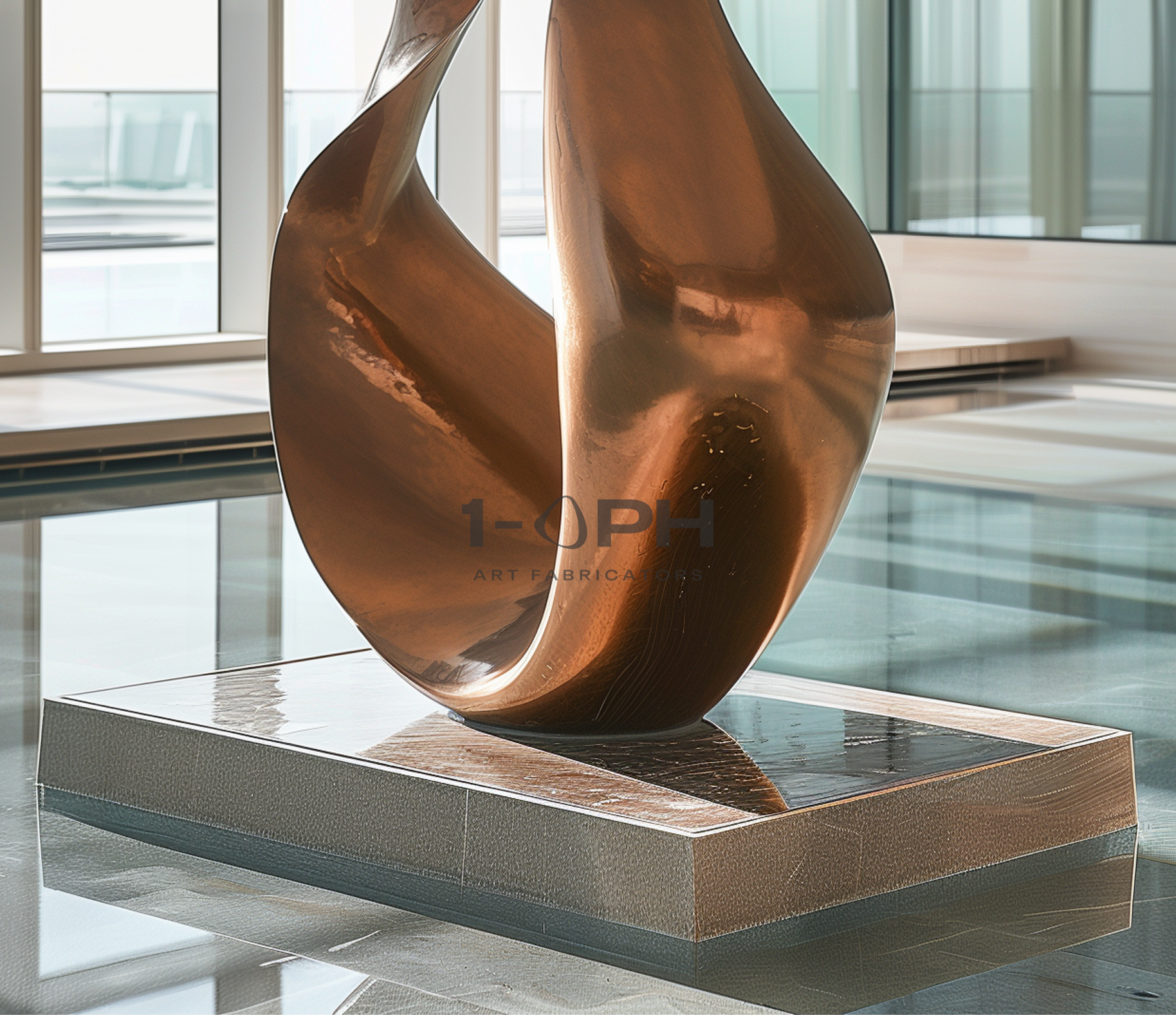Eternal Flux — Human-Scale Polished Bronze Sculpture
