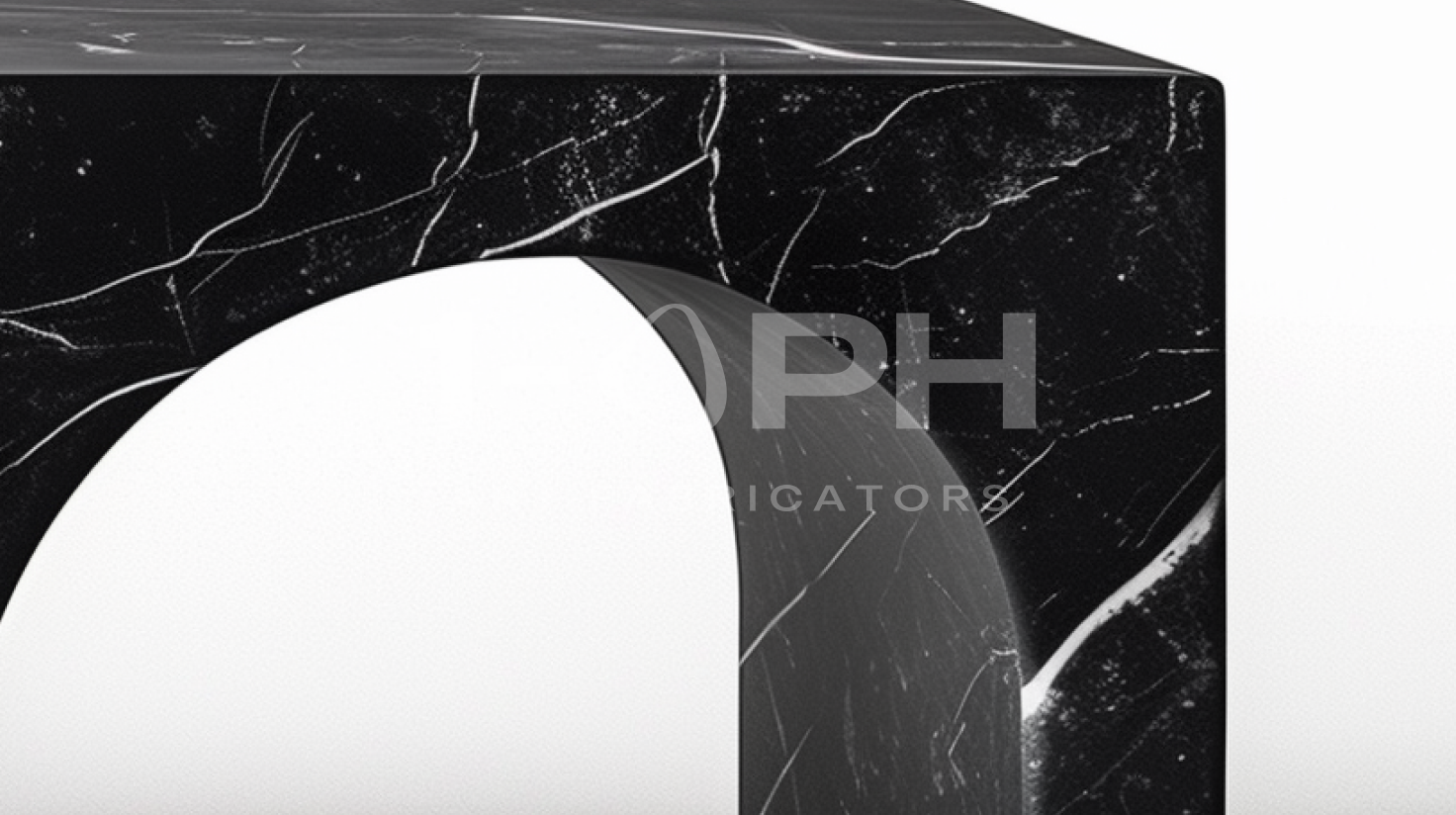 Tri-Arch Monolith Marble Bench