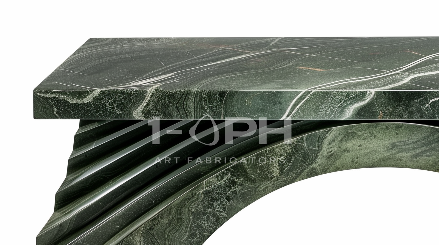 Verde Wave Marble Bench