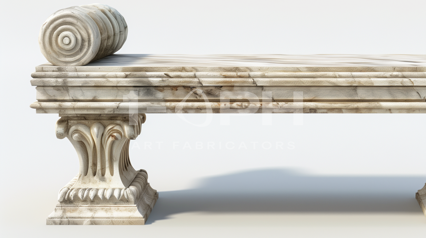 Imperial Volute Marble Bench