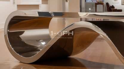 AeroLoop Bench — Ribbon-Form Mirror Stainless Steel Sculpture Bench