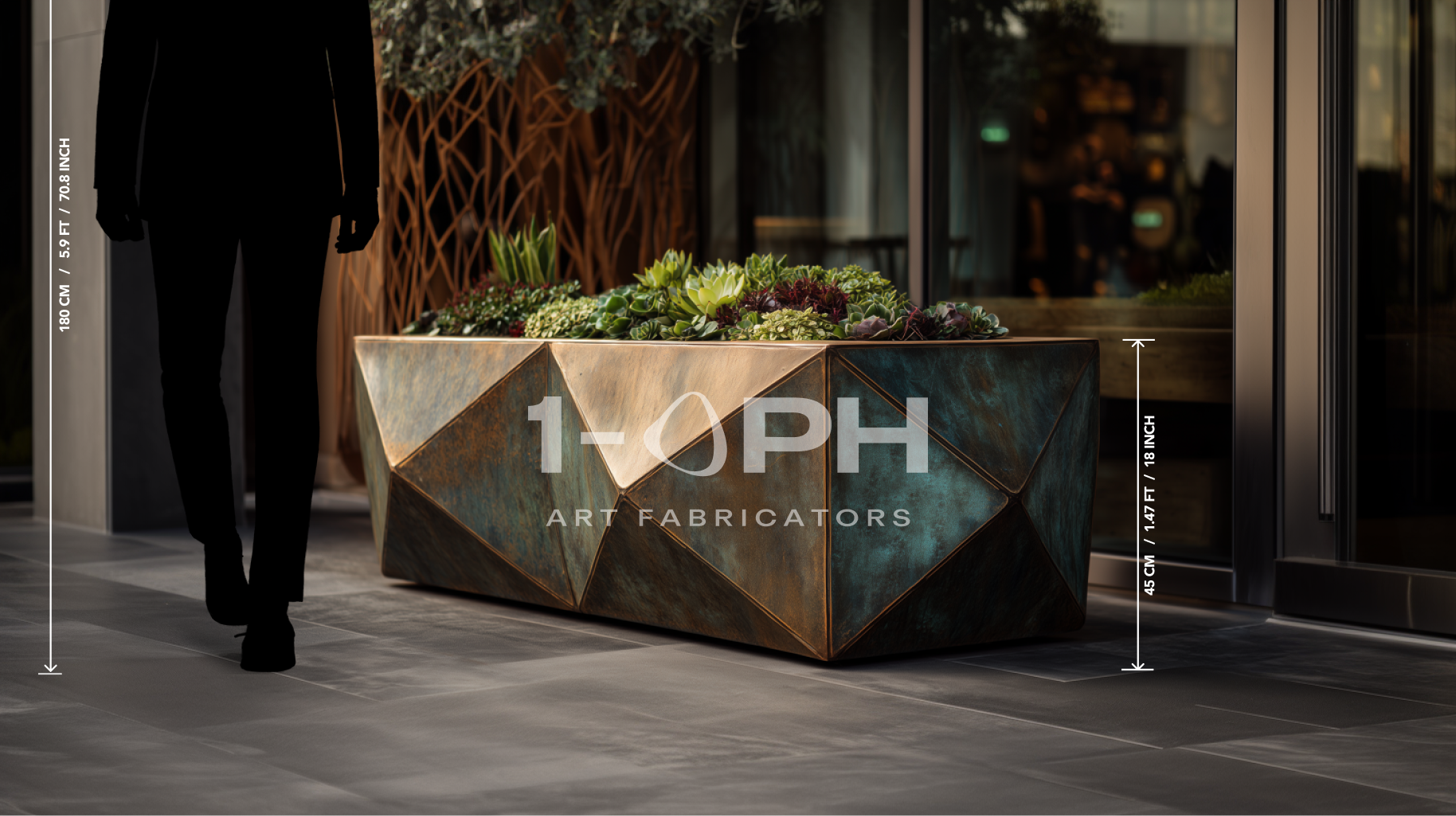 Facet Planter — Sculpted Stainless Series