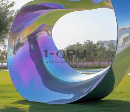 Celestial Loop — Monumental Mirror-Clad Outdoor Sculpture