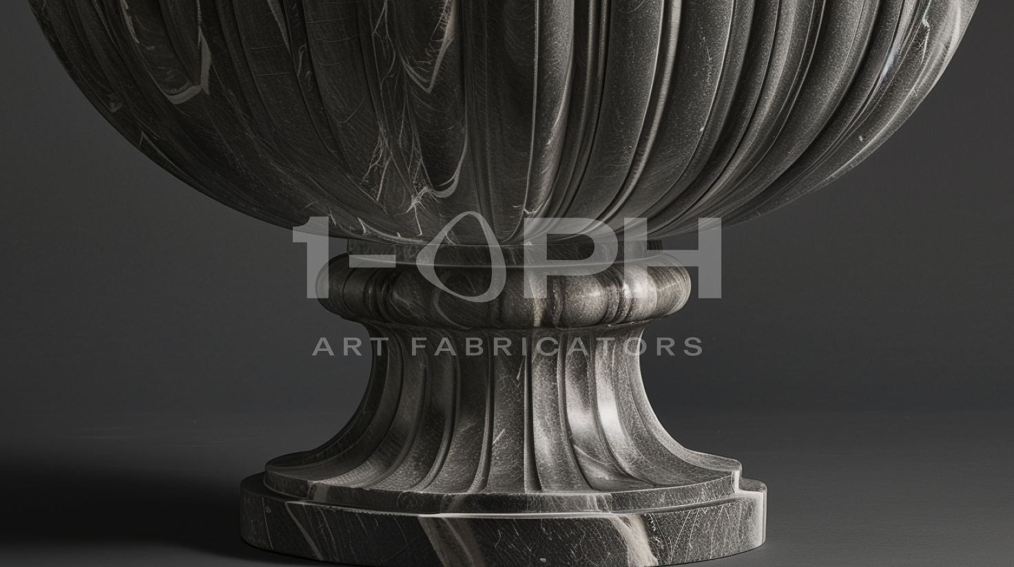 Pietra Grey Classical Fluted Marble Urn Planter