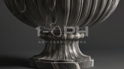 Pietra Grey Classical Fluted Marble Urn Planter