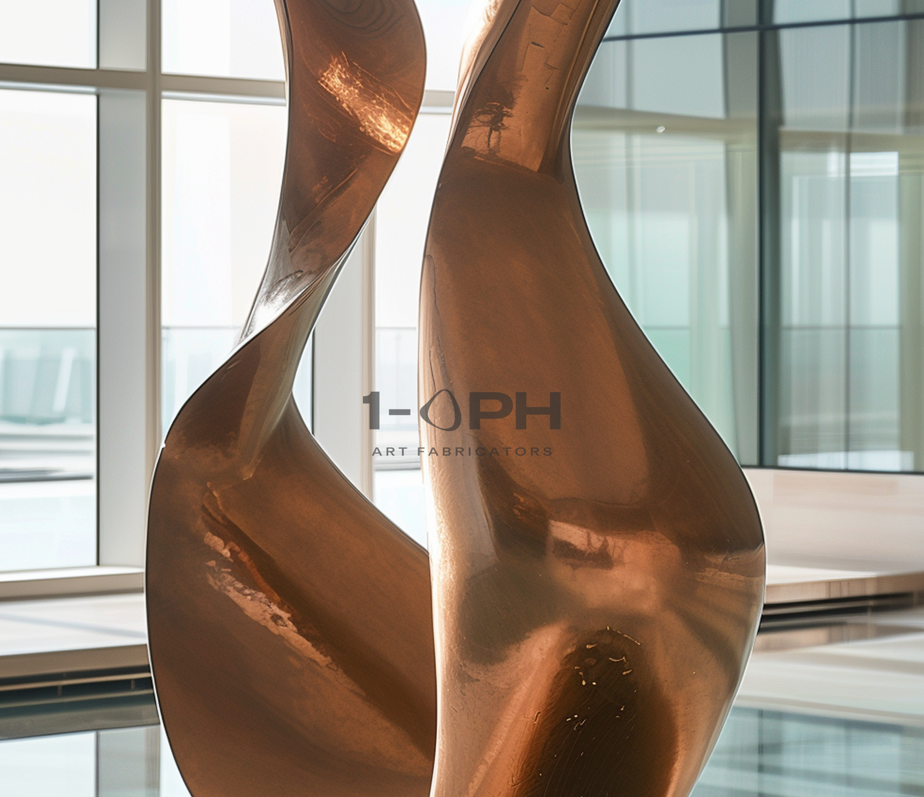 Eternal Flux — Human-Scale Polished Bronze Sculpture