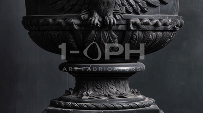 Imperial Eagle Black Marble Urn Planter