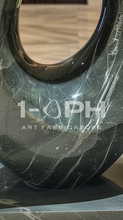 Continuum Void — Monumental Green Marble Sculpture