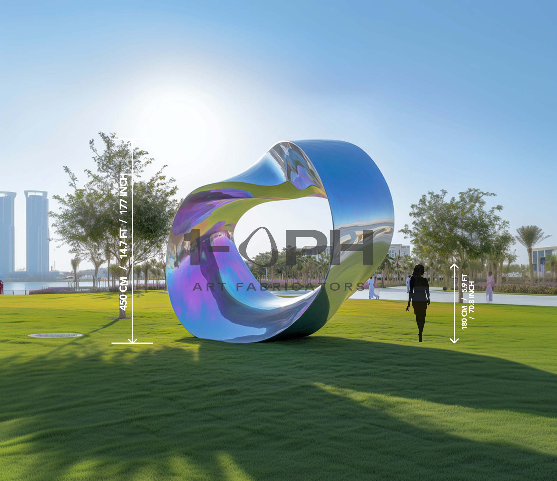 Celestial Loop — Monumental Mirror-Clad Outdoor Sculpture