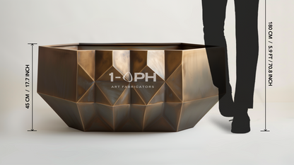 Faceted Bronze Geometric Luxury Planter