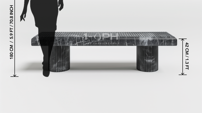 Fluted Column Marble Bench