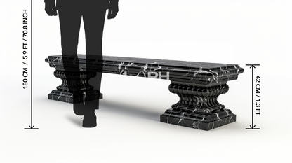 NERO IMPERIAL PEDESTAL BENCH