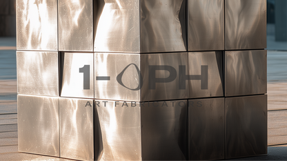 Moduluxe Cube Planter — Brushed Stainless Steel Architectural Planter