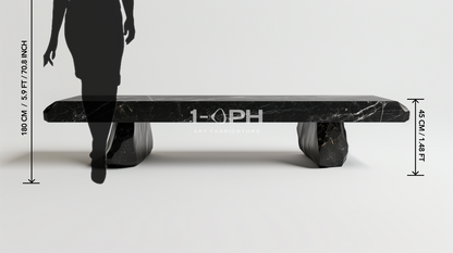 Obsidian Edge Marble Bench