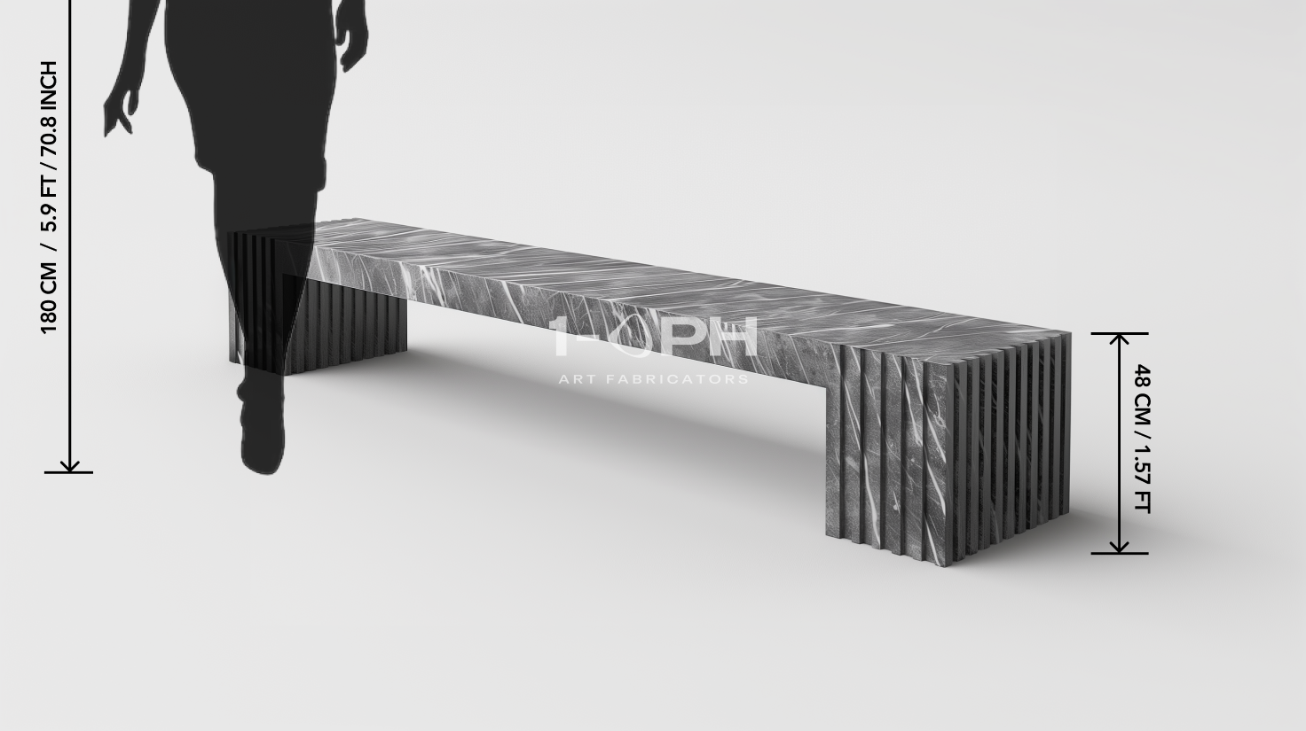 Strata Linear Marble Bench