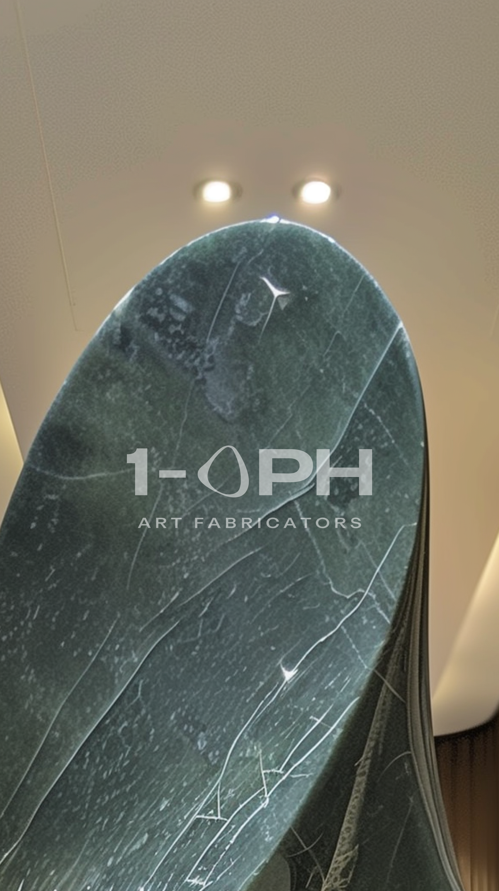 Continuum Void — Monumental Green Marble Sculpture