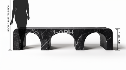 Tri-Arch Monolith Marble Bench