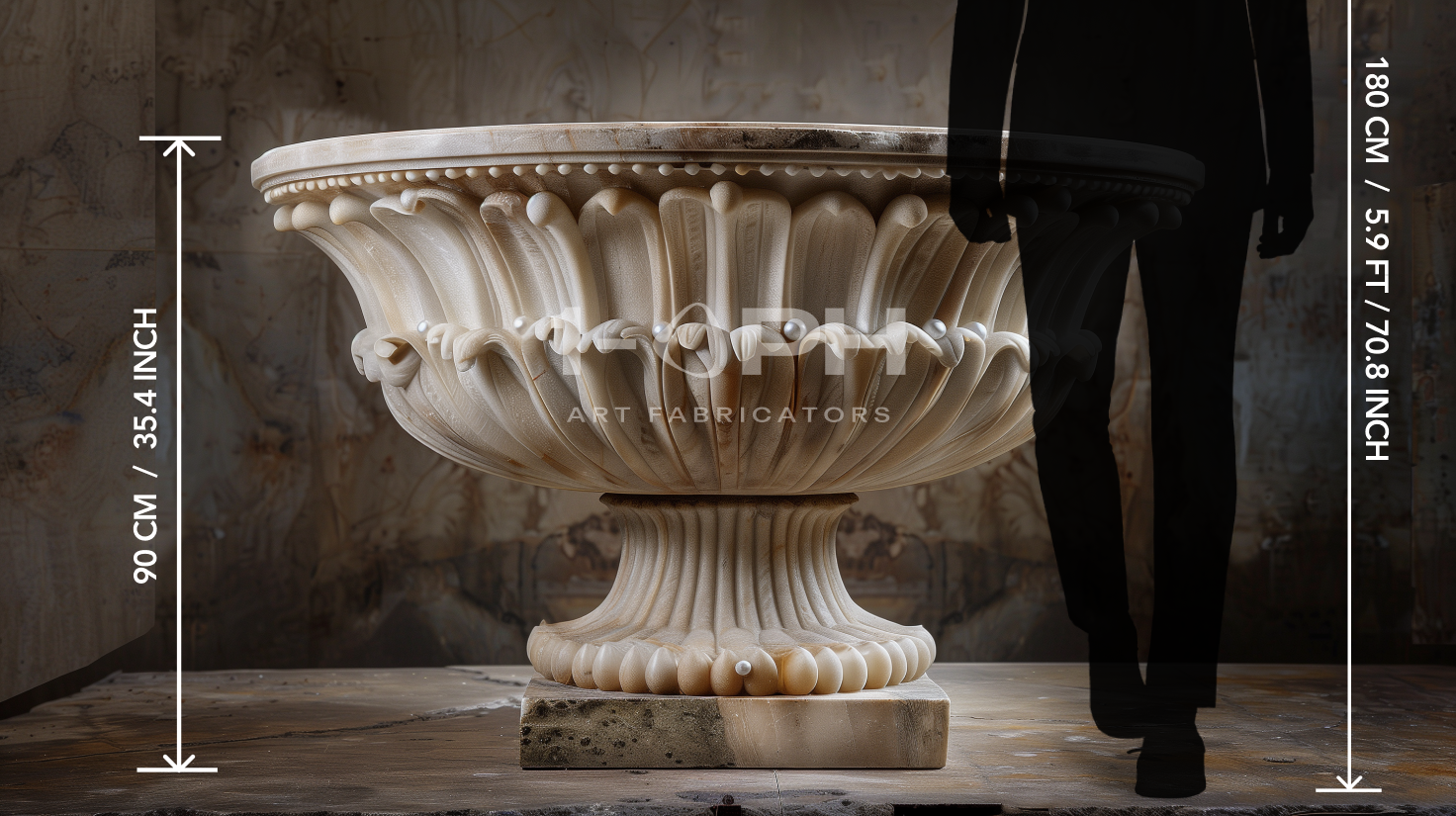 Imperial Petal Marble Urn Planter
