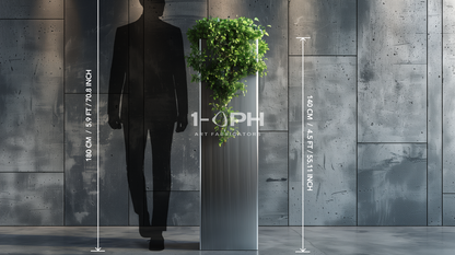 Monolith Brushed Stainless Steel Column Planter