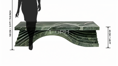 Verde Wave Marble Bench