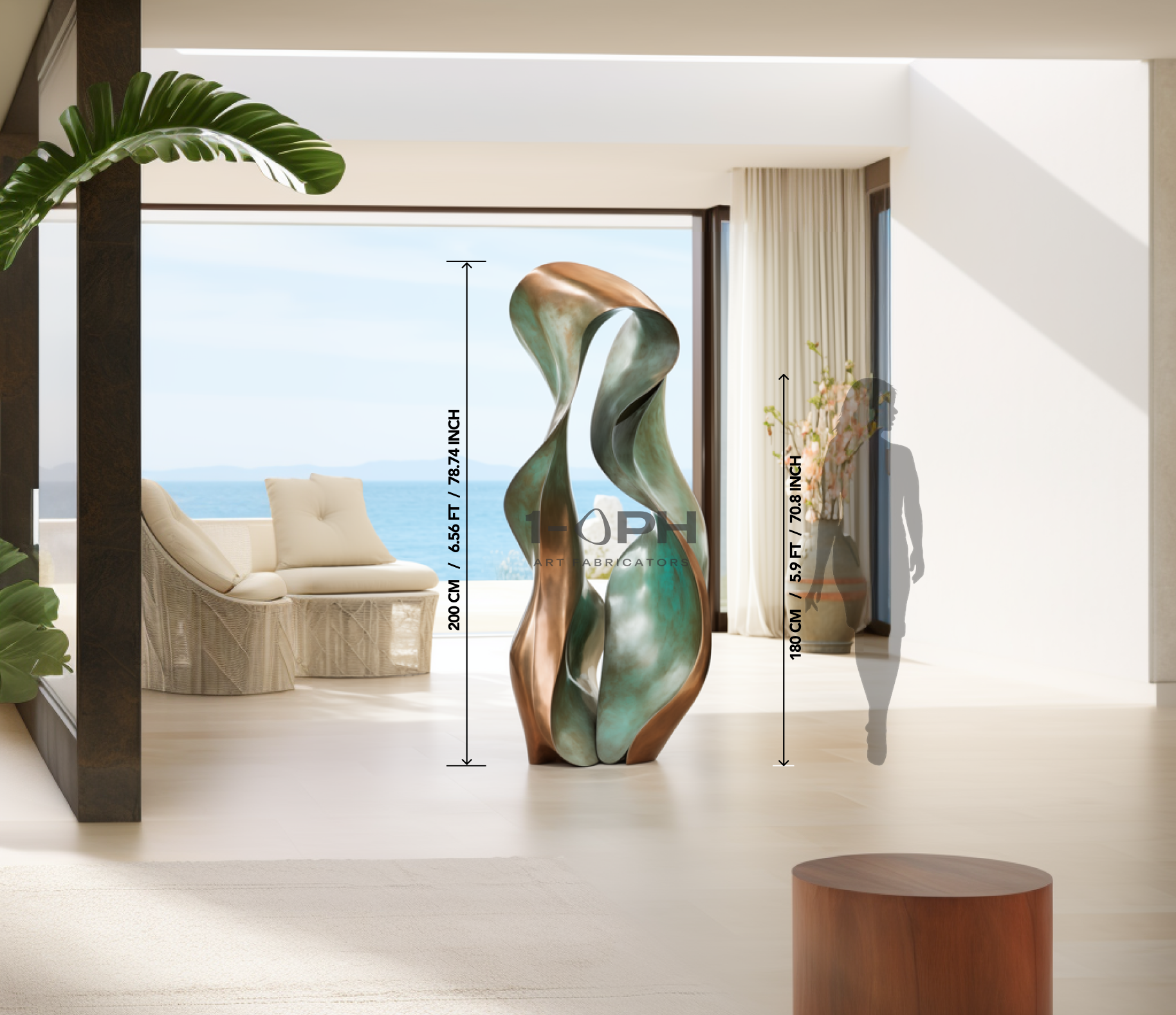 Verdant Embrace — Human-Scale Bronze Flow Sculpture