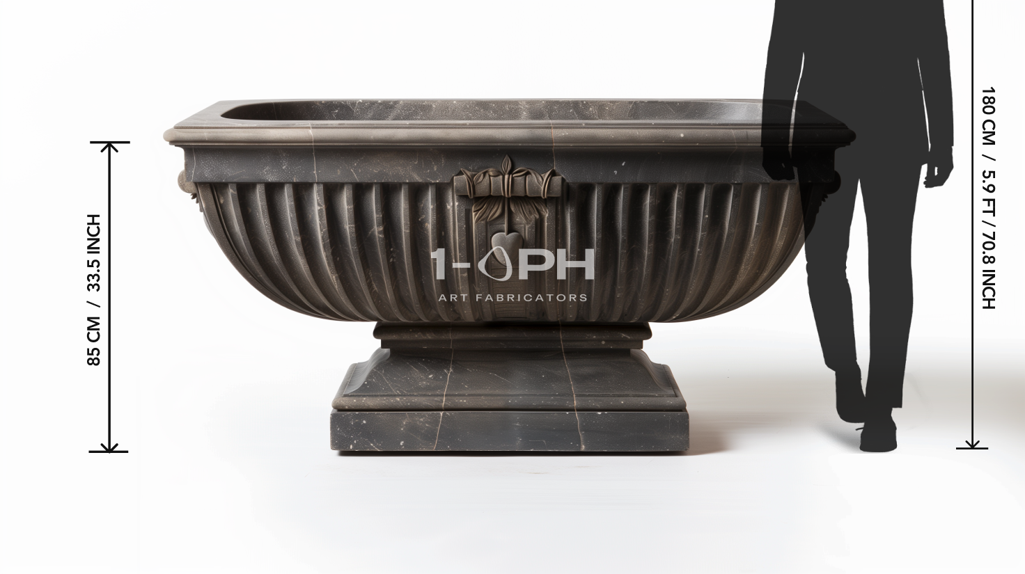 Pietra Grey Garland Marble Urn Planter
