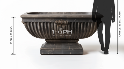 Pietra Grey Garland Marble Urn Planter
