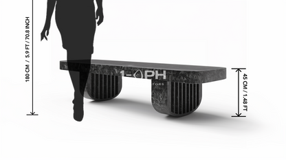 Obsidian Column Marble Bench