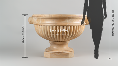 Egyptian Beige Classical Marble Urn Planter