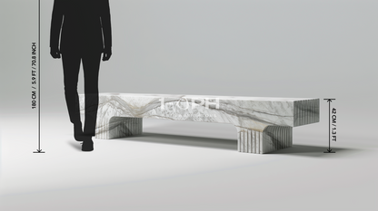 Calacatta Strata Marble Bench