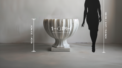 Fluted Marble Urn Planter