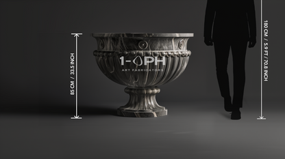 Pietra Grey Classical Fluted Marble Urn Planter