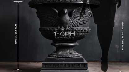 Imperial Eagle Black Marble Urn Planter