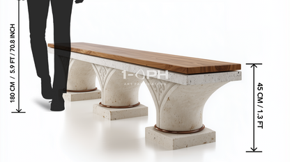Arcadia Stone & Walnut Bench