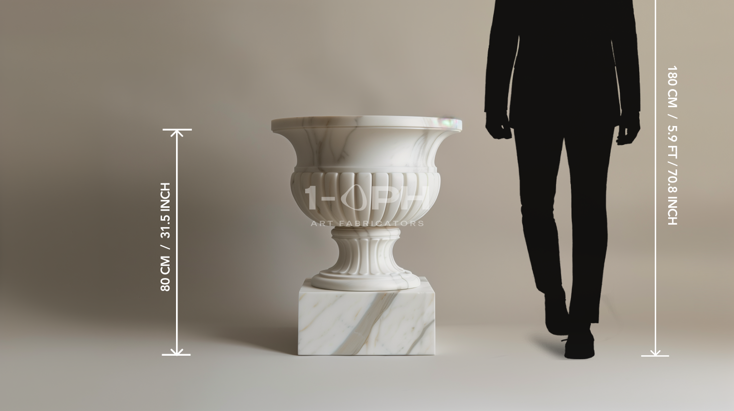 Calacatta Classic Marble Urn Planter