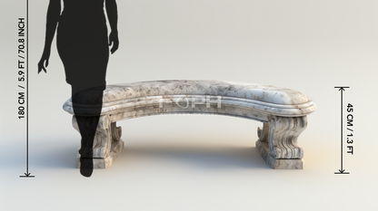 Imperial Curved Marble Bench