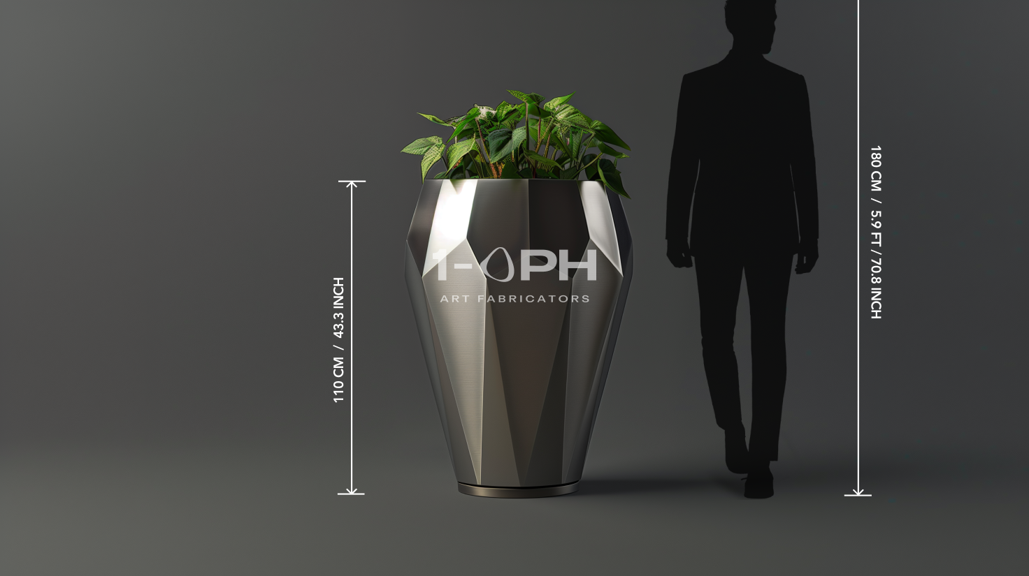 Faceted Stainless Steel Geometric Luxury Planter