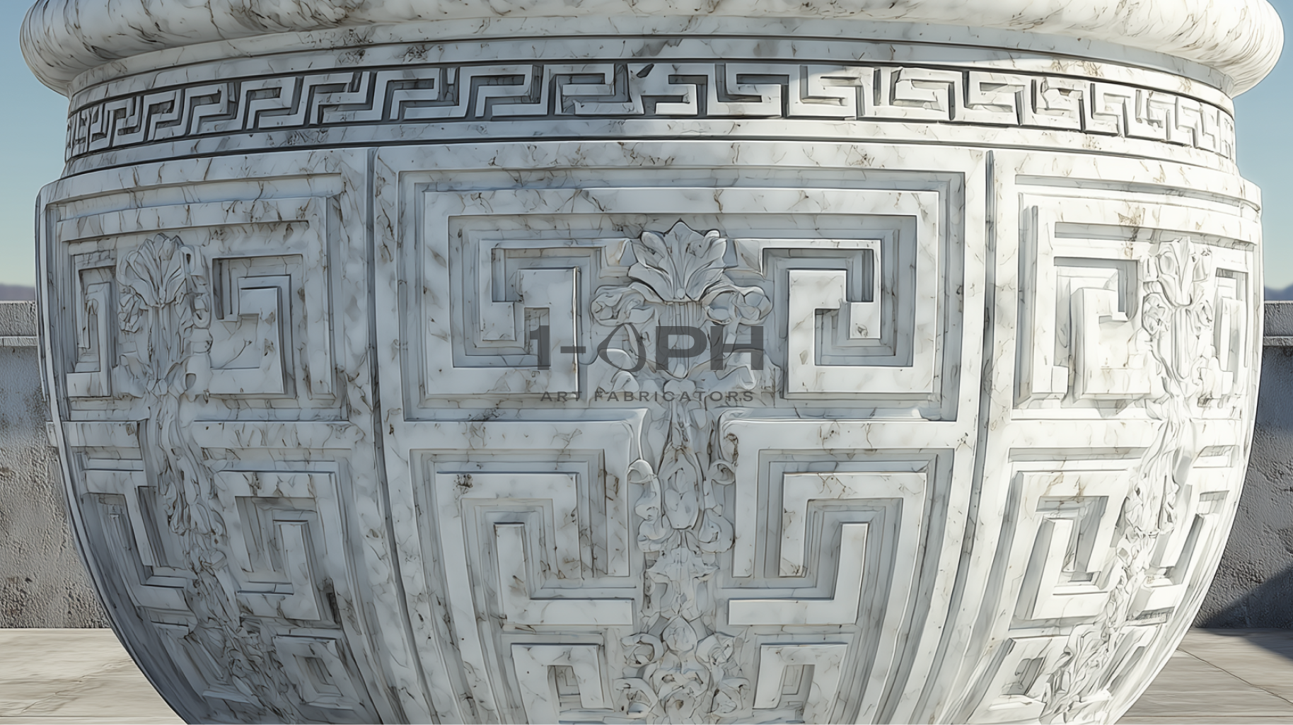 Imperial Helios Vessel — Monumental Carved Marble Planter