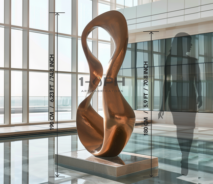 Eternal Flux — Human-Scale Polished Bronze Sculpture