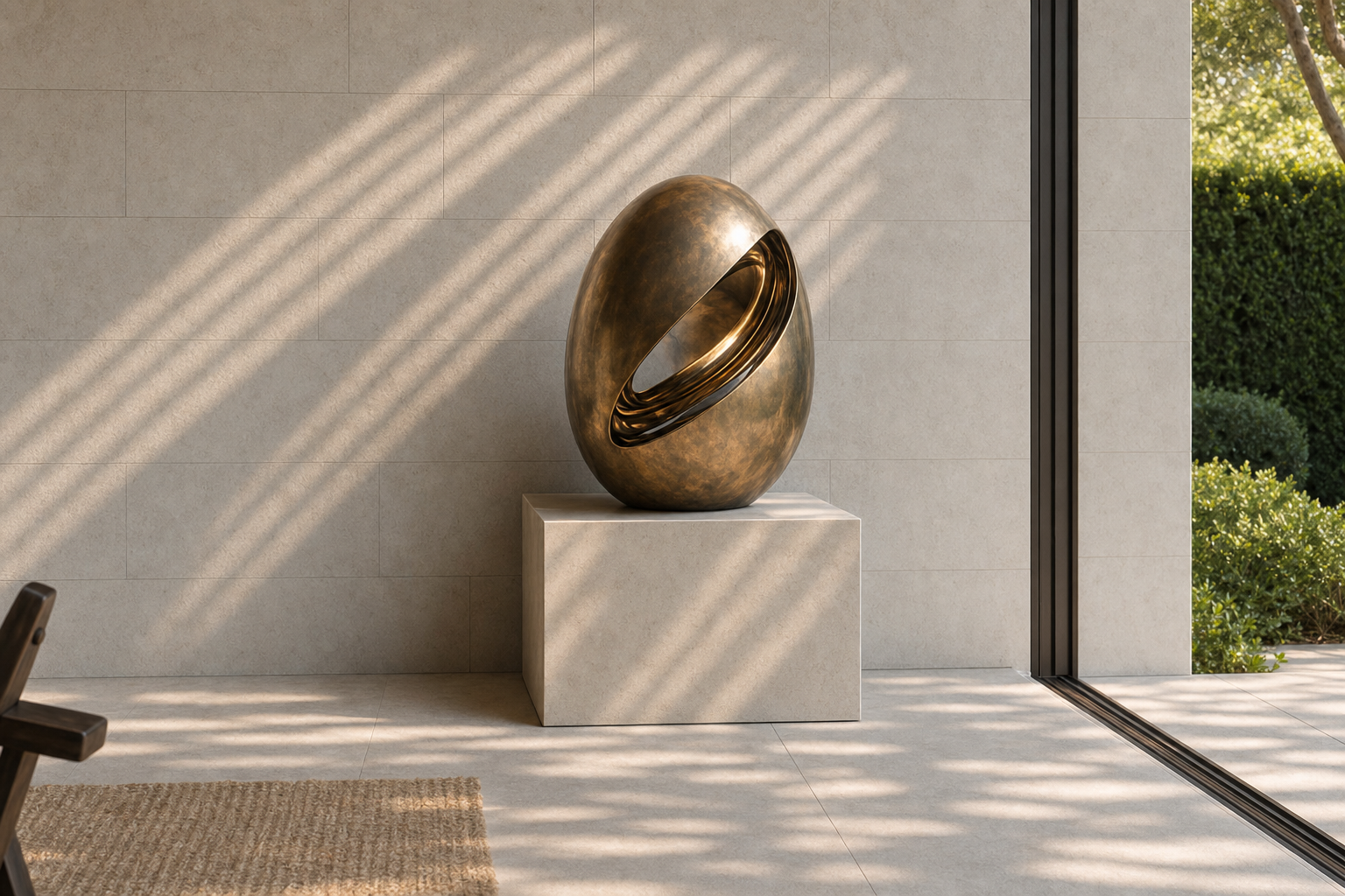 Ovena gilt bronze egg sculpture by 1-OPH