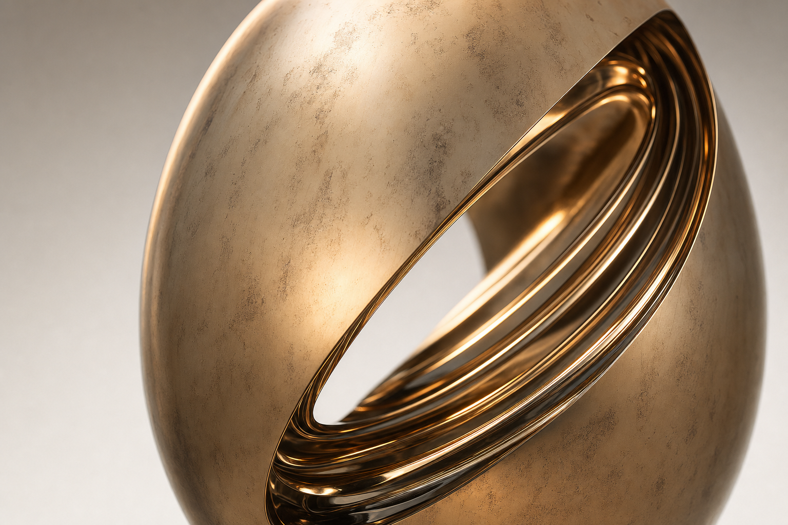 Ovena gilt bronze egg sculpture by 1-OPH