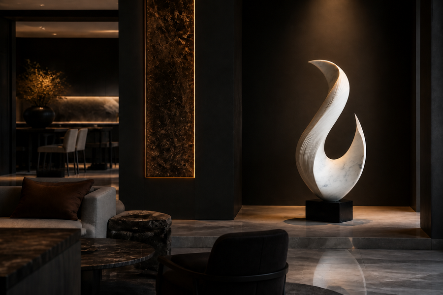 Alcornal — Marble sculpture by 1-OPH
