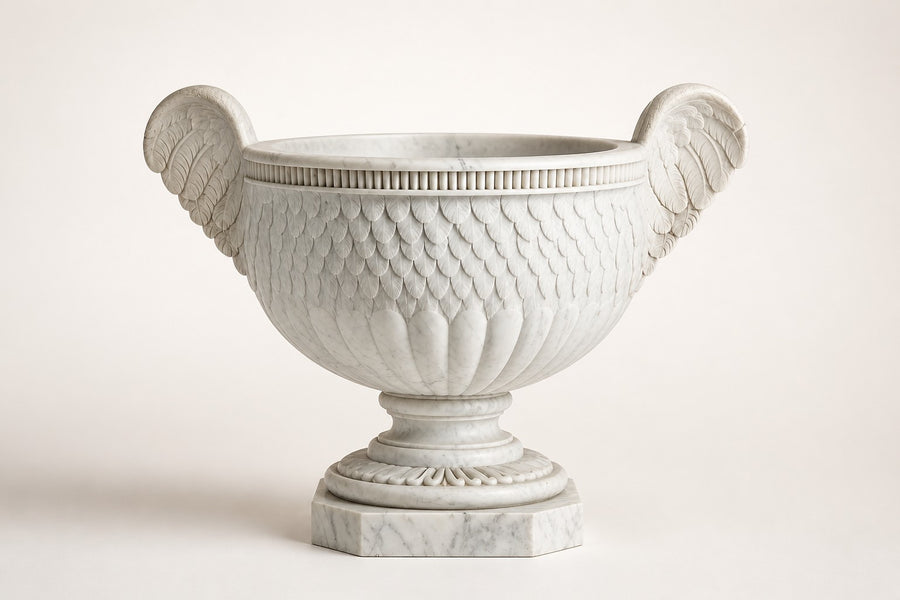 Aquila Wing Marble Urn Planter